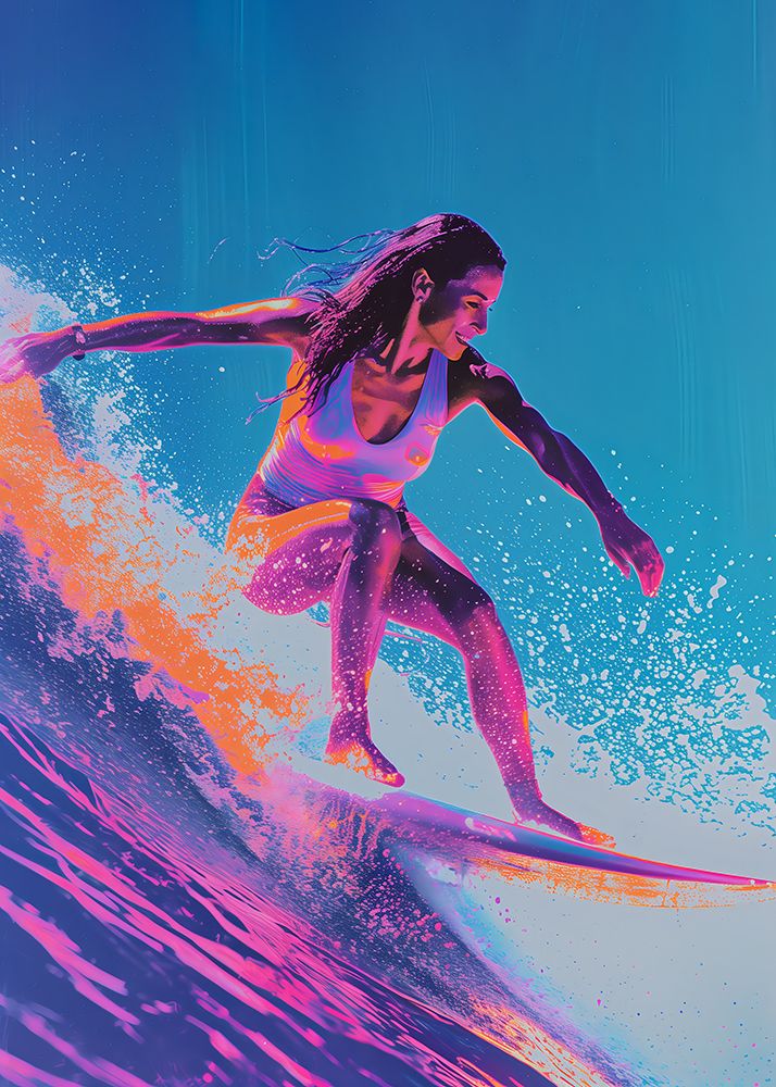 Surfing Woman art print by Andreas Magnusson for $57.95 CAD