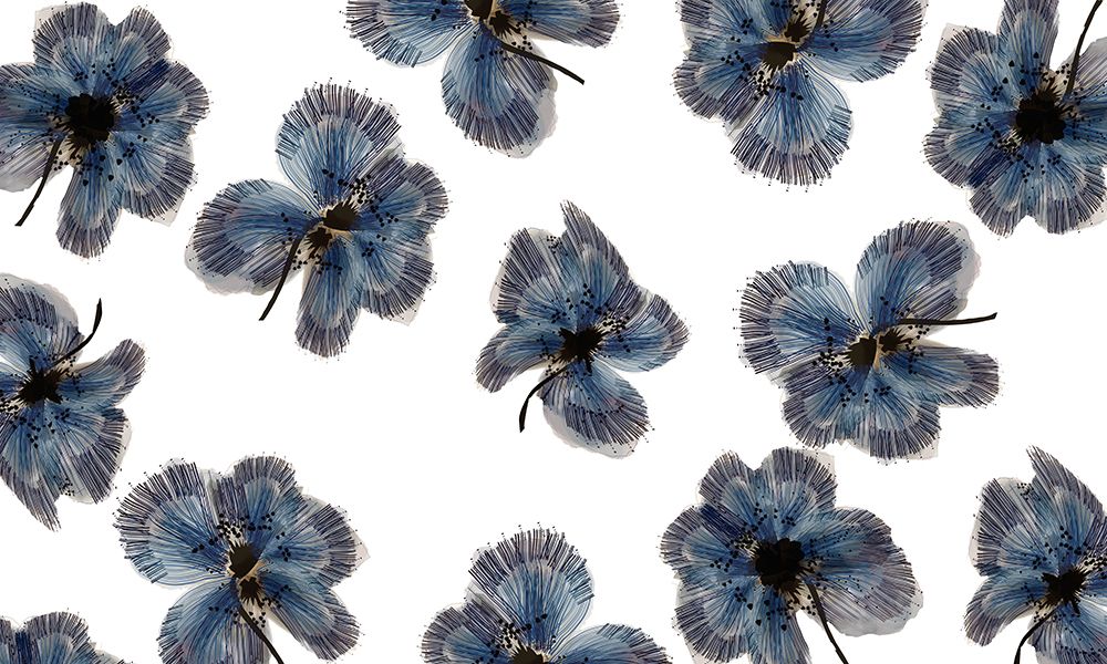 Navy Floral Mix art print by cartissi for $57.95 CAD