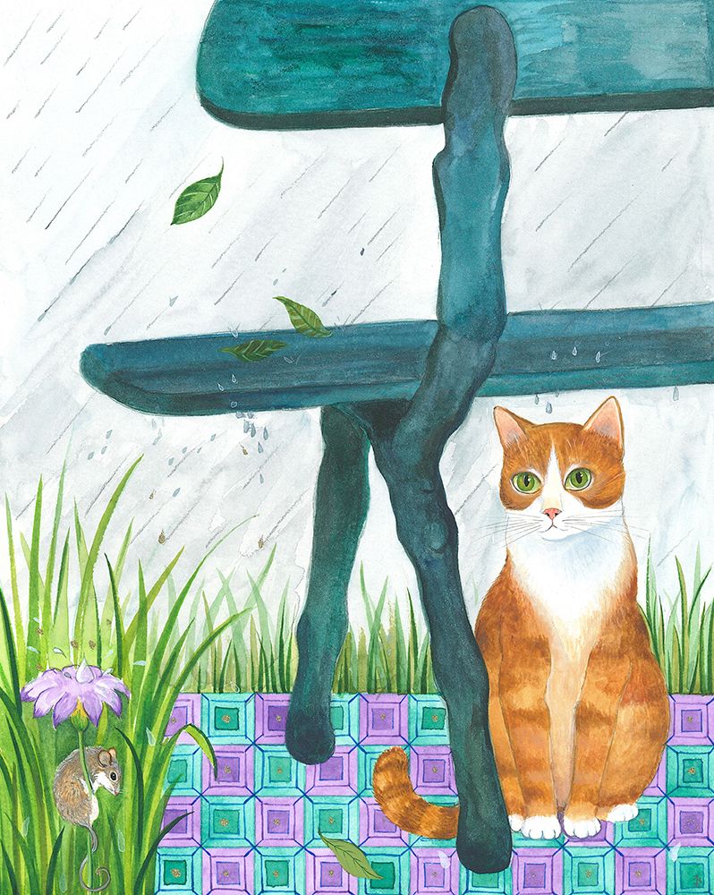 Cat In the Rain art print by Isabelle Brent for $57.95 CAD