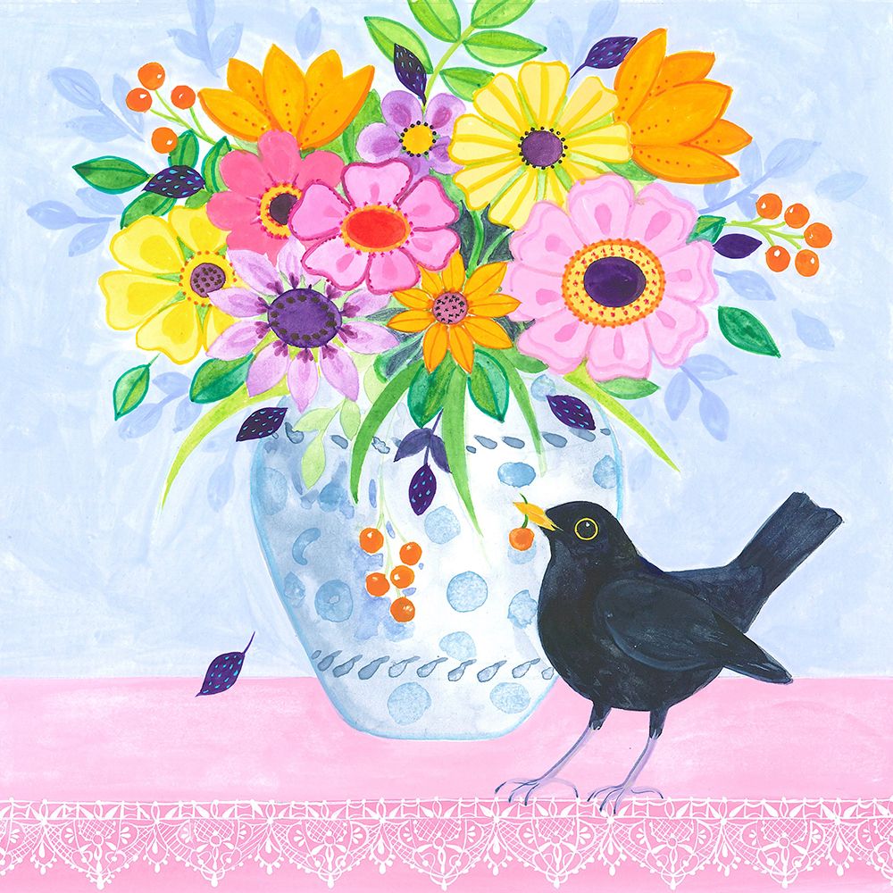 Blackbird and Bouquet art print by Isabelle Brent for $57.95 CAD
