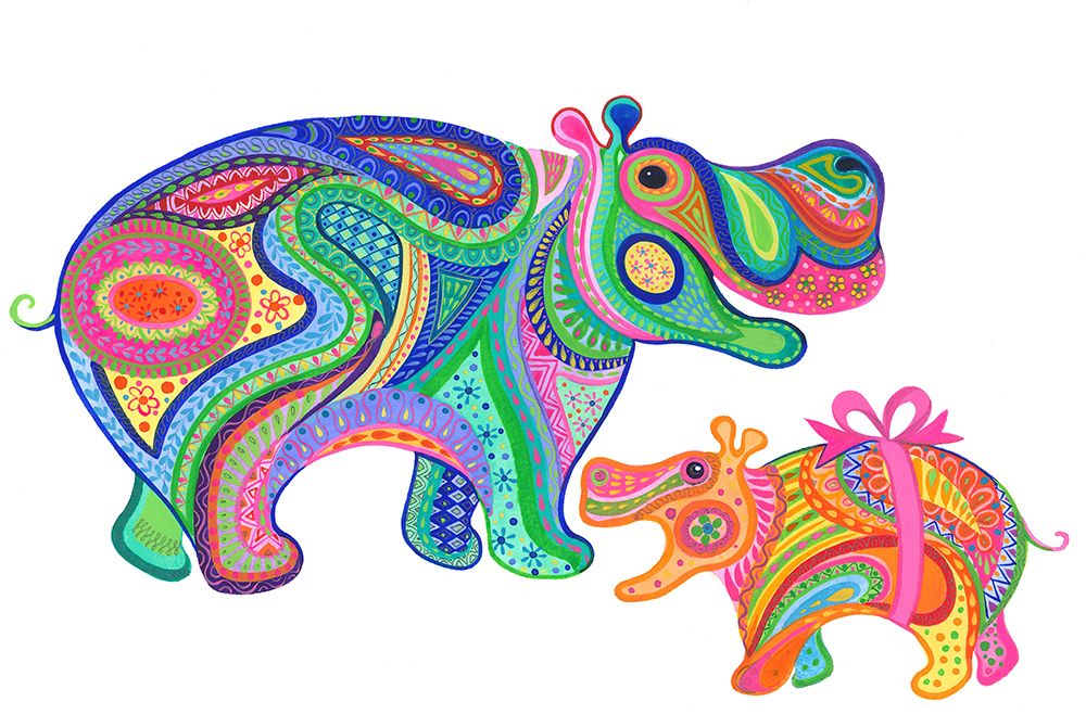 Hippo Birthday art print by Isabelle Brent for $57.95 CAD