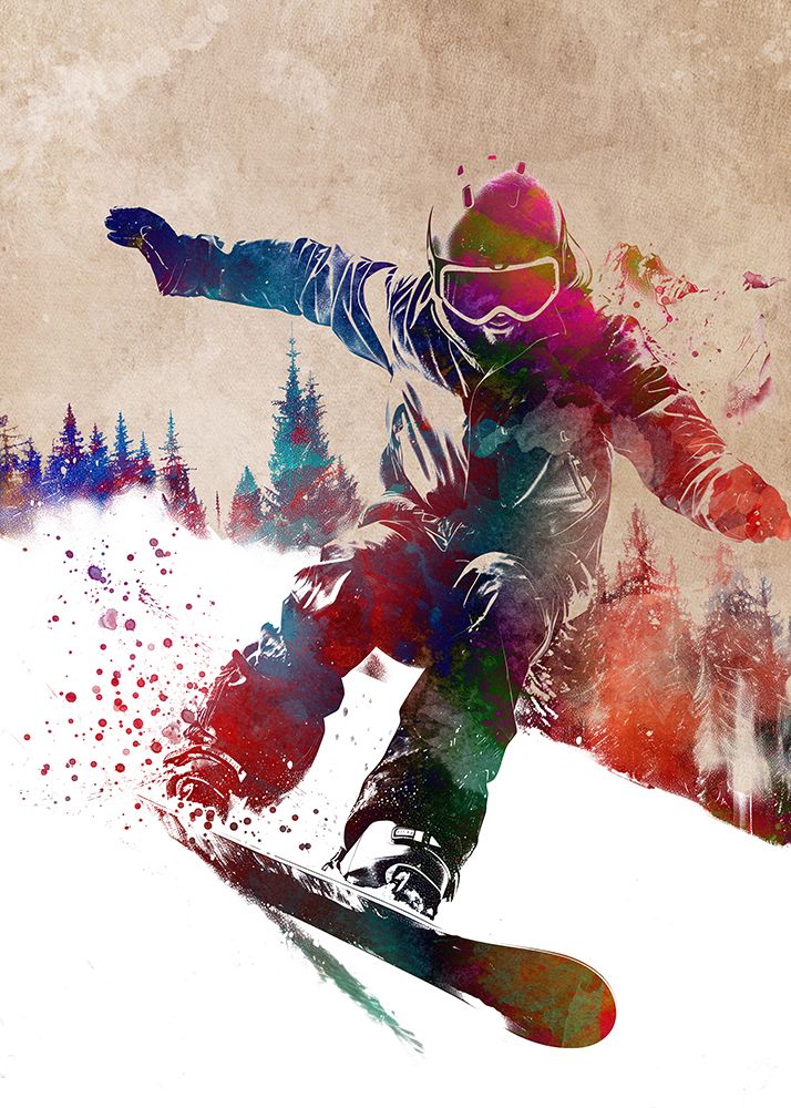Sport Snowboard art art print by Justyna Jaszke for $57.95 CAD