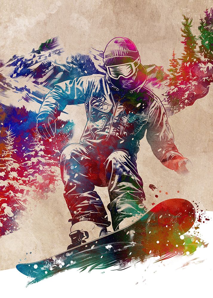Sport Snowboard art art print by Justyna Jaszke for $57.95 CAD