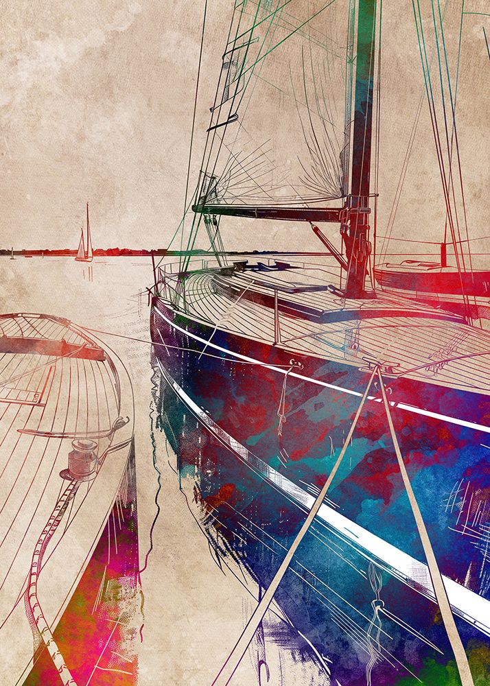 Sport Yachting art art print by Justyna Jaszke for $57.95 CAD