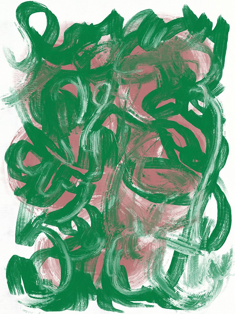 Chaos green large abstract art print by Little Dean for $57.95 CAD