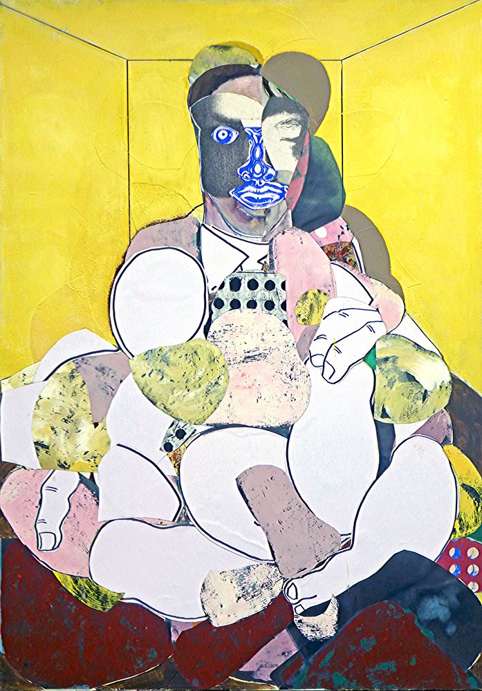 man yellow interior art print by Pascal Marlin for $57.95 CAD