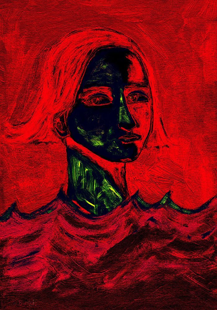 The Swimmer Red art print by Sharyn Bursic for $57.95 CAD