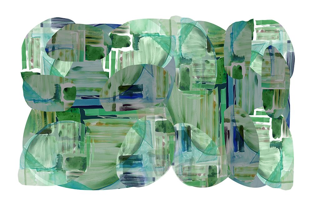 Green Cluster of Abstract Shapes 1 art print by cartissi for $57.95 CAD