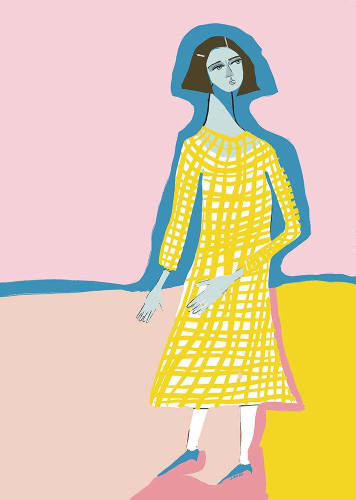 Blue lady art print by Sharyn Bursic for $57.95 CAD