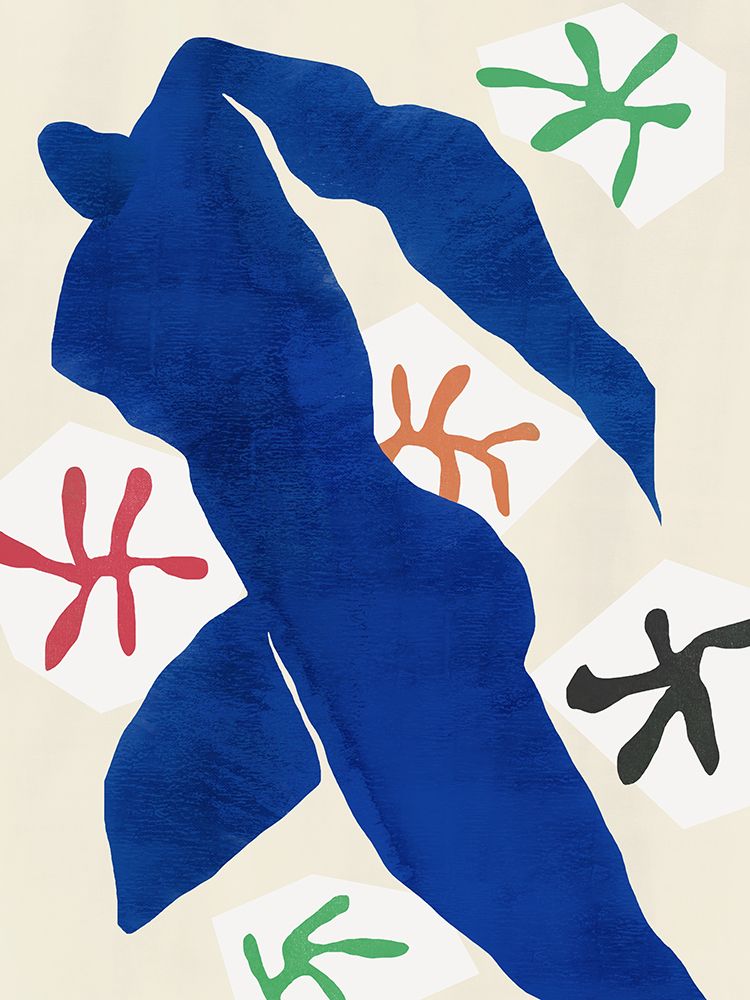 Blue cut out abstract figure art print by Little Dean for $57.95 CAD