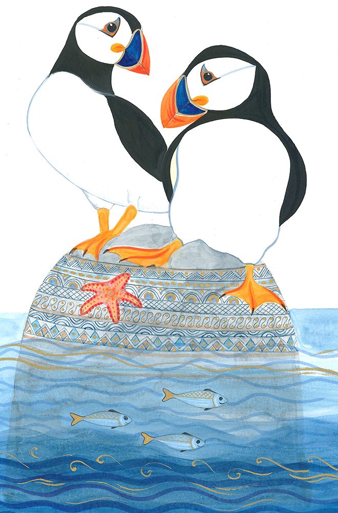 Puffins On Rock Cropped art print by Isabelle Brent for $57.95 CAD