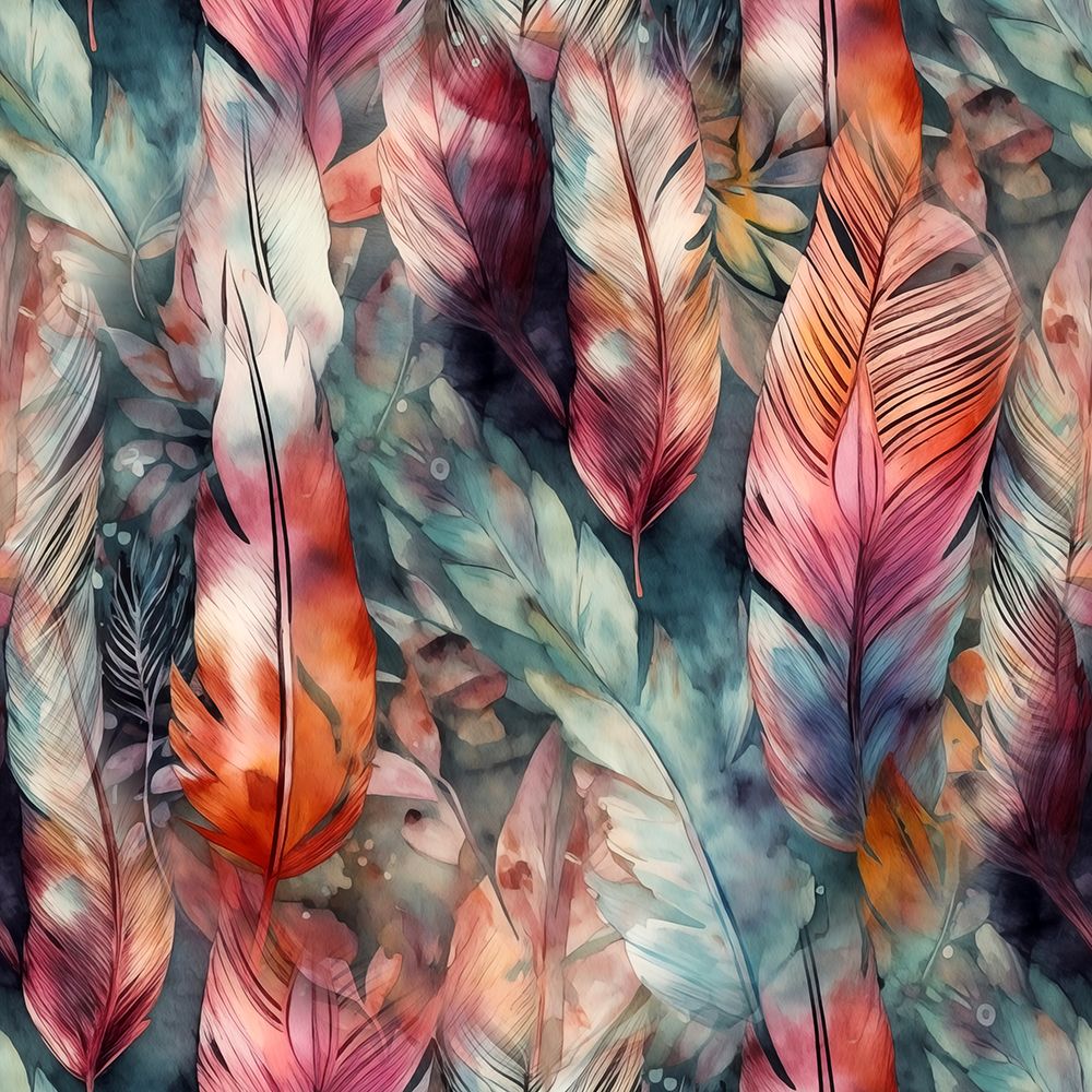 Watercolor Feathers 27 art print by Justyna Jaszke for $57.95 CAD