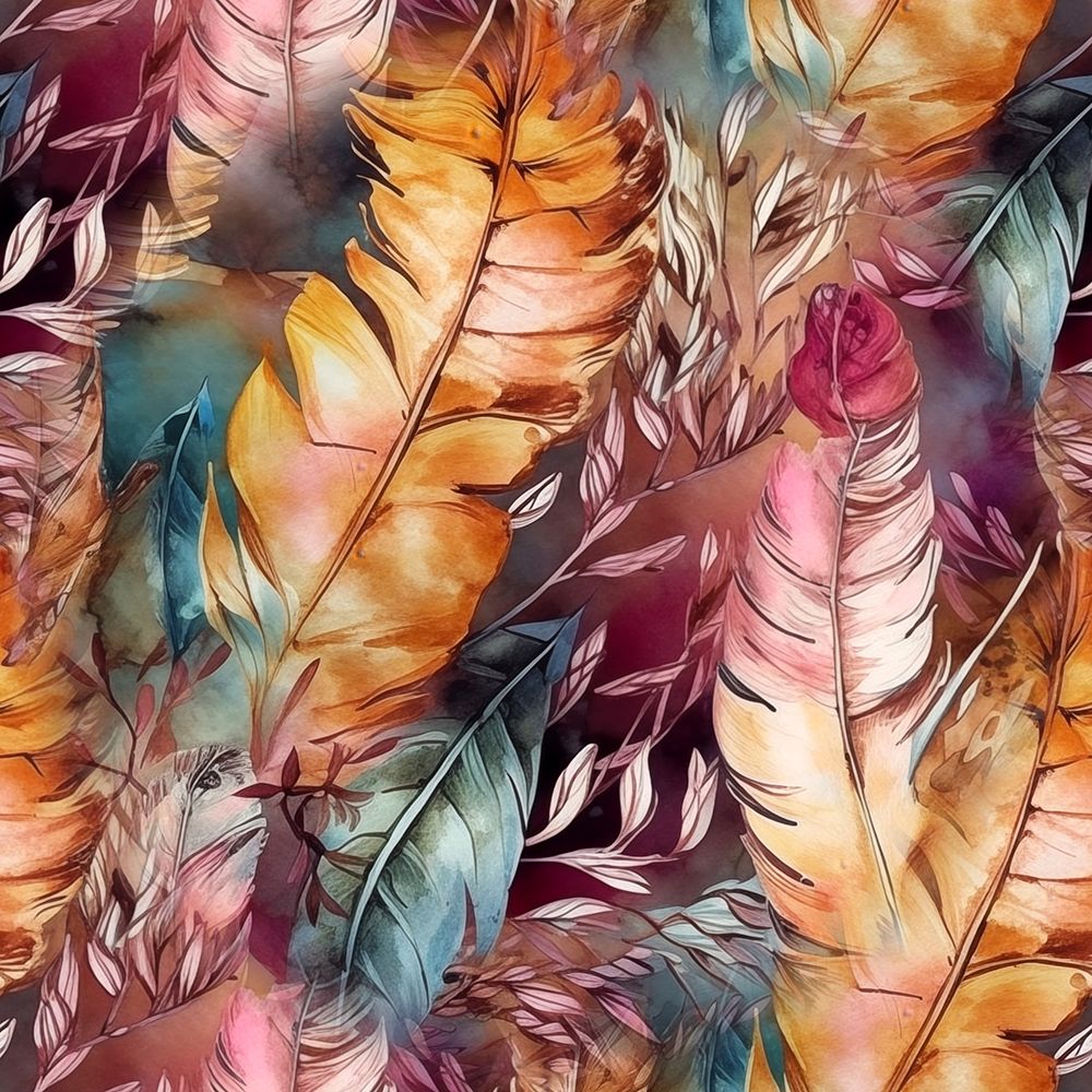 Watercolor Feathers 28 art print by Justyna Jaszke for $57.95 CAD