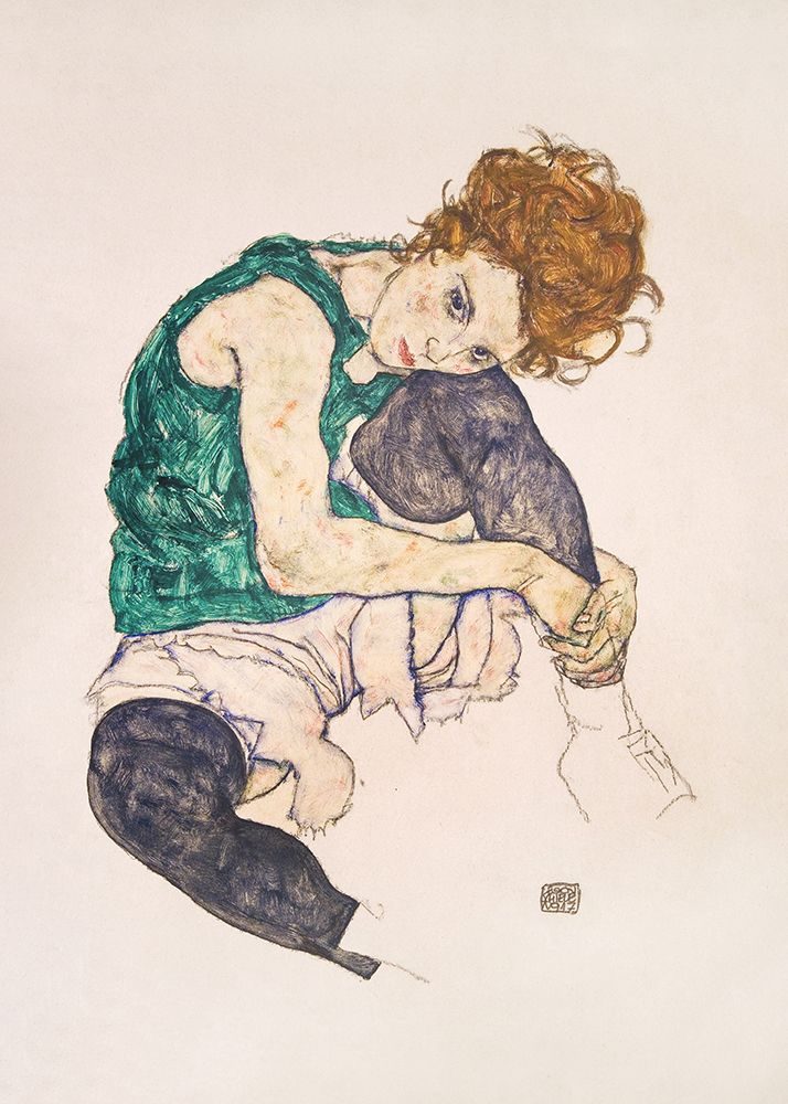 Seated Woman With Legs Drawn Up art print by Egon Schiele for $57.95 CAD