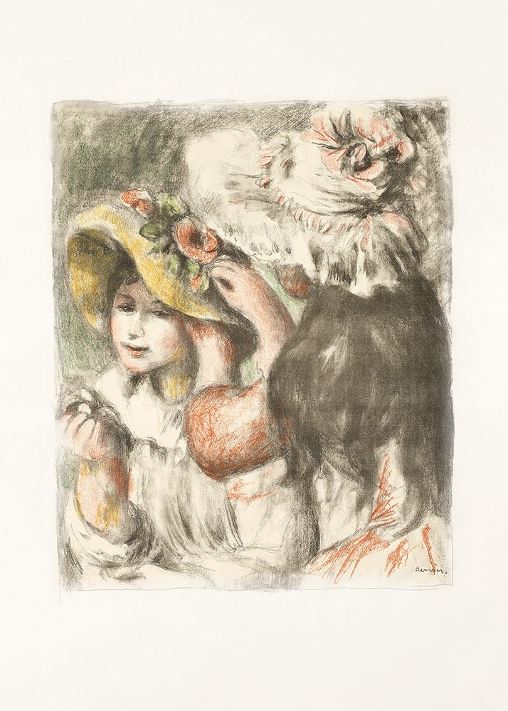 Pinning the Hat art print by Pierre-Auguste Renoir for $57.95 CAD