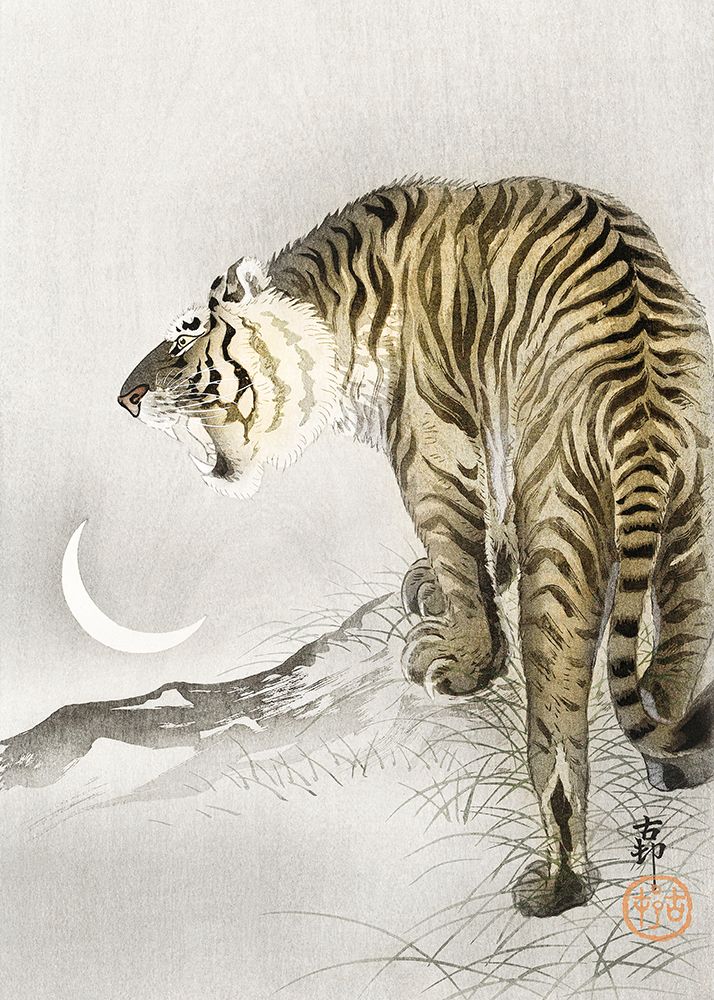 Roaring Tiger art print by Ohara Koson for $57.95 CAD