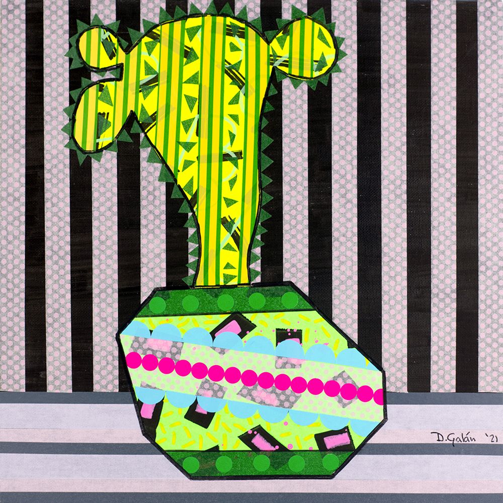 Cactus In a Green Pot art print by David Galan for $57.95 CAD