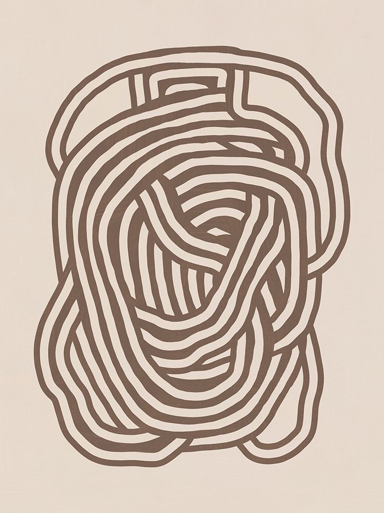 Line art organic shape in beige art print by Little Dean for $57.95 CAD