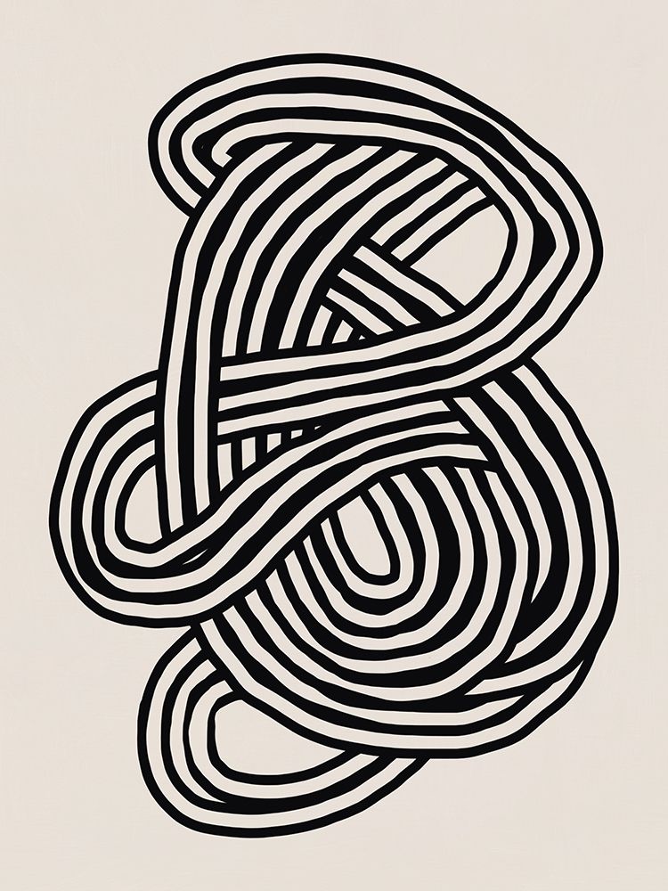 Line art organic shape in black art print by Little Dean for $57.95 CAD