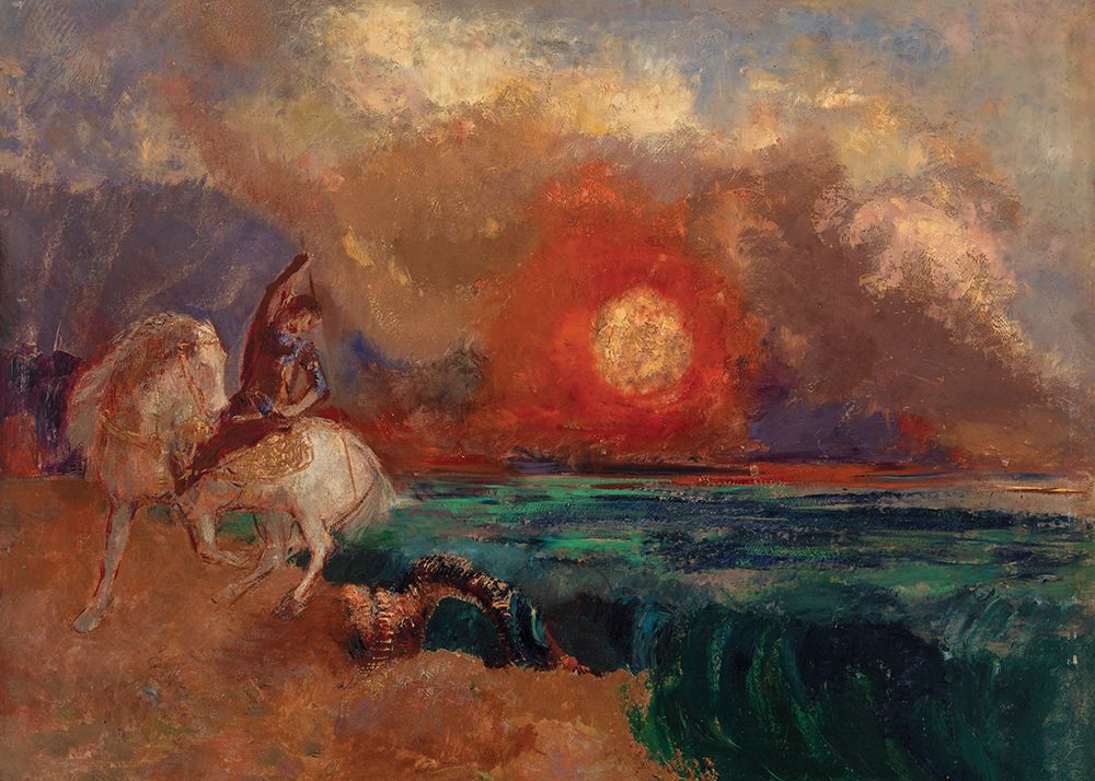 Saint George and the Dragon art print by Odilon Redon for $57.95 CAD