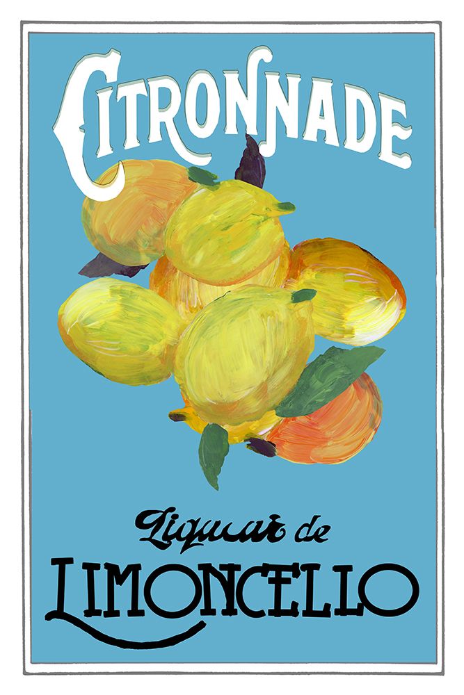 Citronnade Limoncello On Blue and Black art print by cartissi for $57.95 CAD