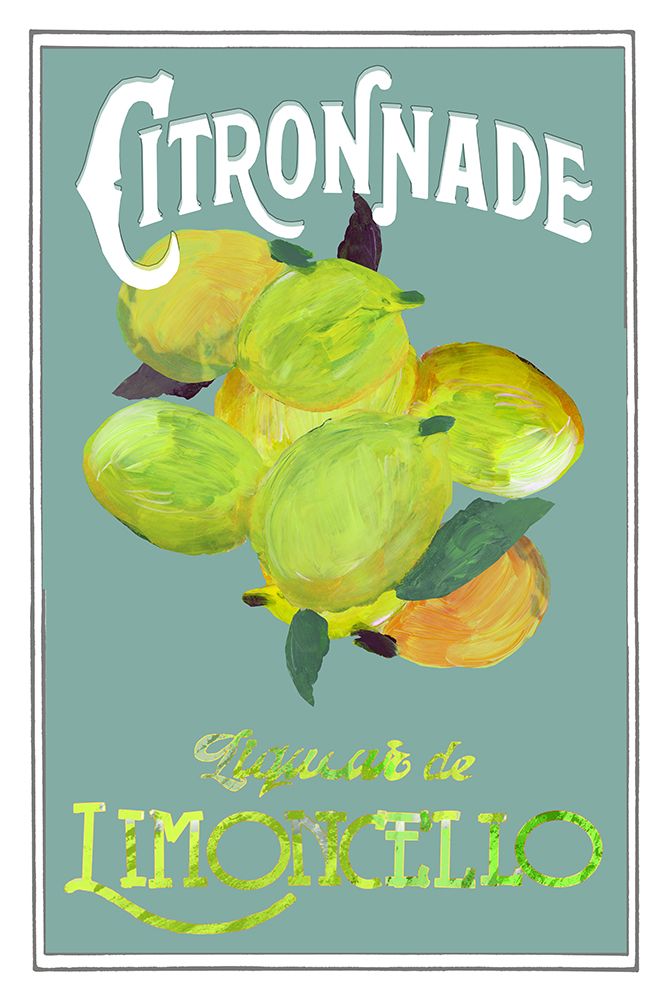 Citronnade Limoncello On Blue art print by cartissi for $57.95 CAD