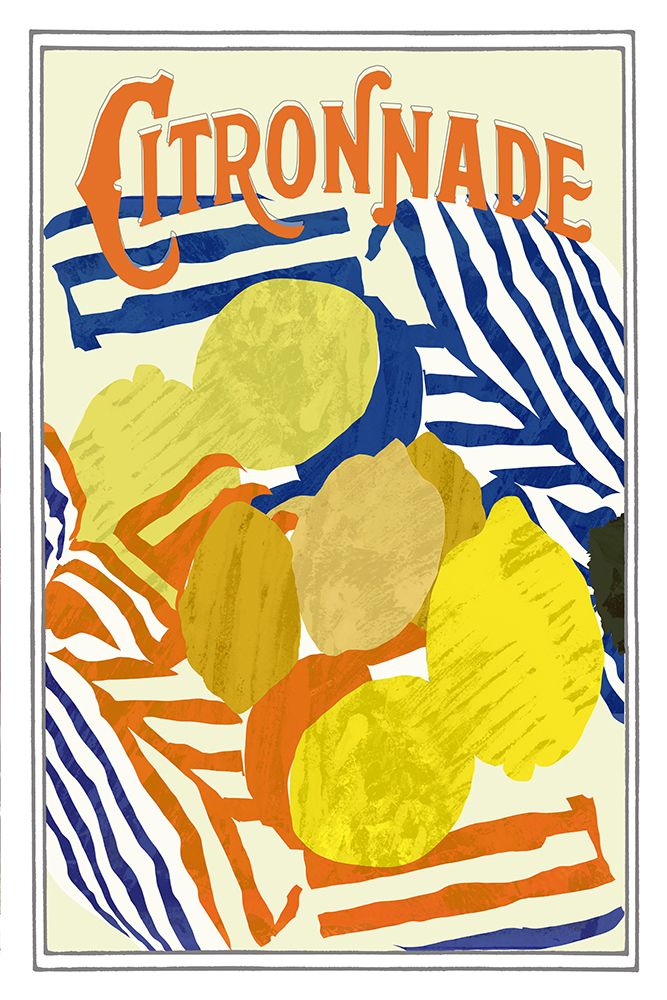Citronnade Orange and Blue art print by cartissi for $57.95 CAD