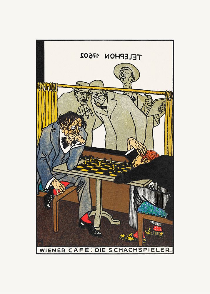 Viennese Café the Chess Players art print by Moriz Jung for $57.95 CAD