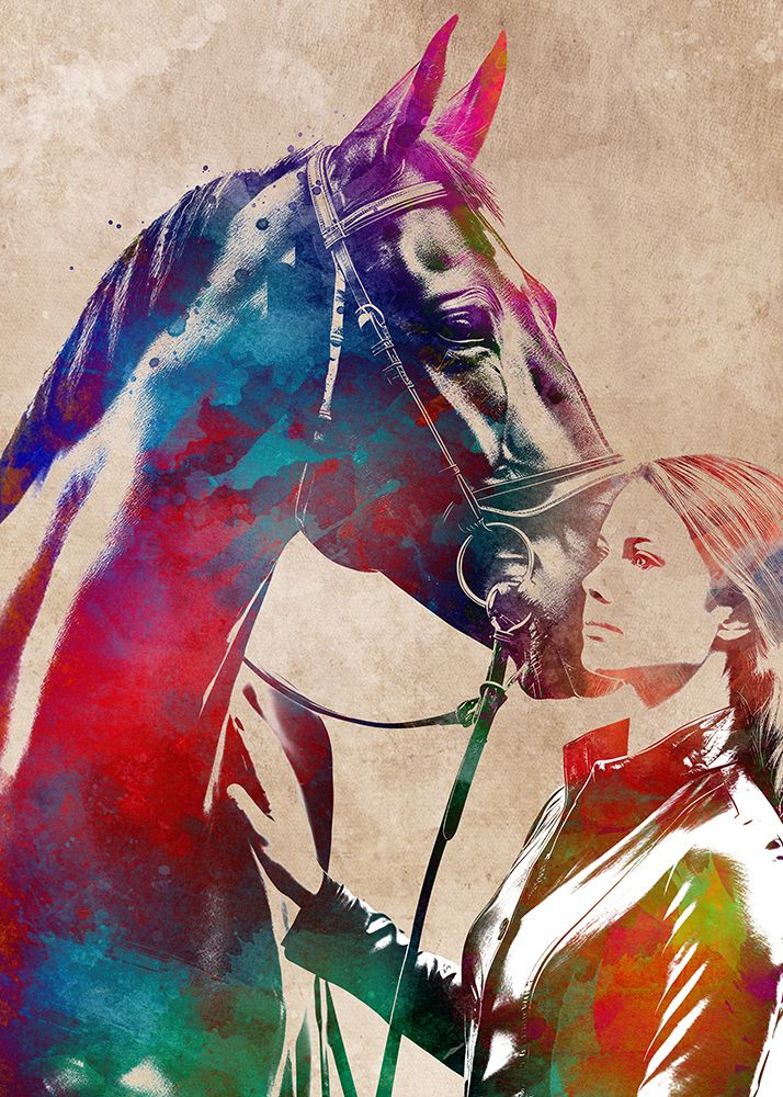 Horse Rider sport art art print by Justyna Jaszke for $57.95 CAD