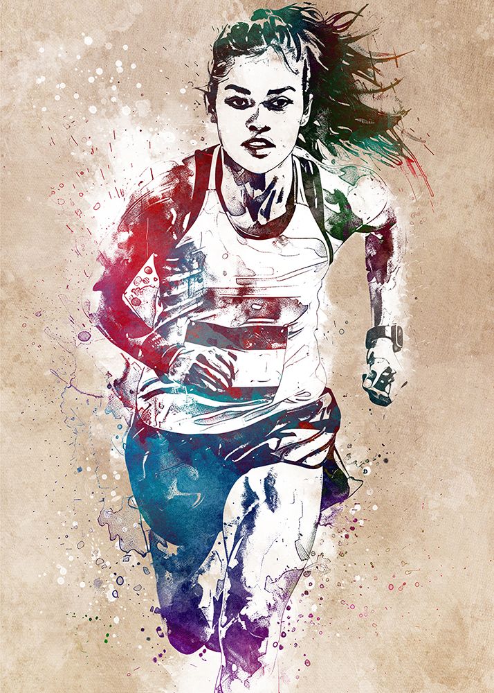 Runner sport art art print by Justyna Jaszke for $57.95 CAD