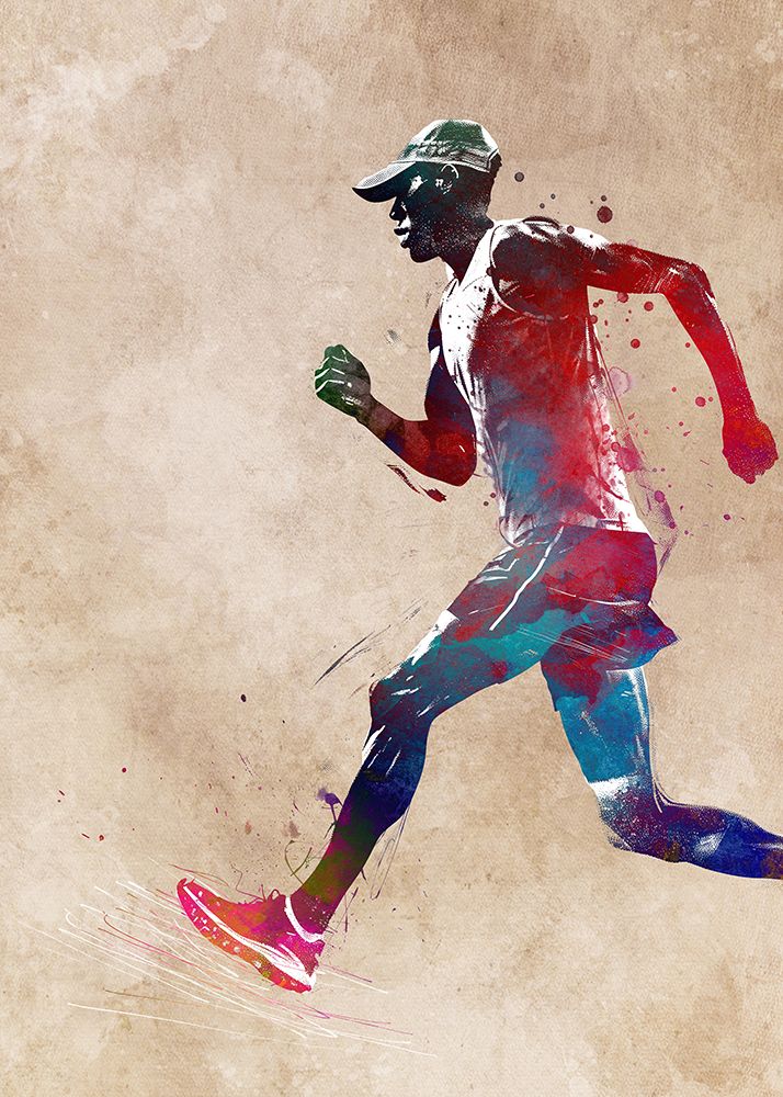 Runner sport art art print by Justyna Jaszke for $57.95 CAD