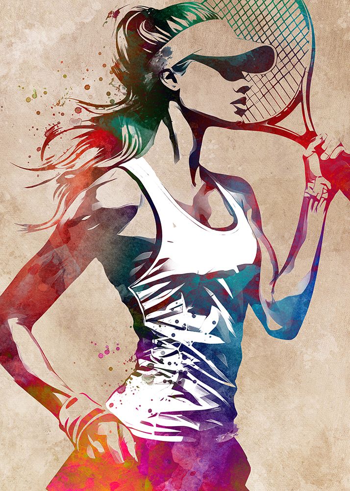 Tennis player sport art art print by Justyna Jaszke for $57.95 CAD