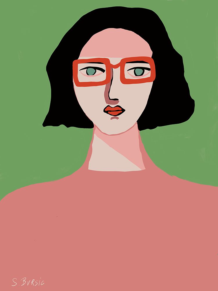 Lady with Red Glasses art print by Sharyn Bursic for $57.95 CAD