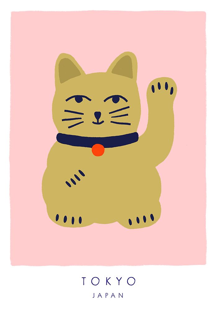 Tokyo Lucky Cat art print by Maren Gross for $57.95 CAD