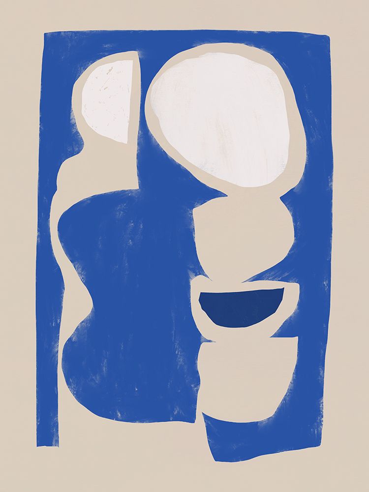 Organic shape cut out in blue art print by Little Dean for $57.95 CAD
