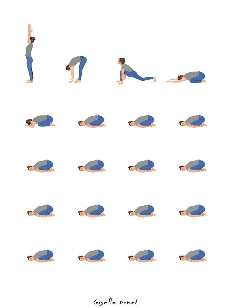 Yoga Routine art print by Giselle Dekel for $57.95 CAD