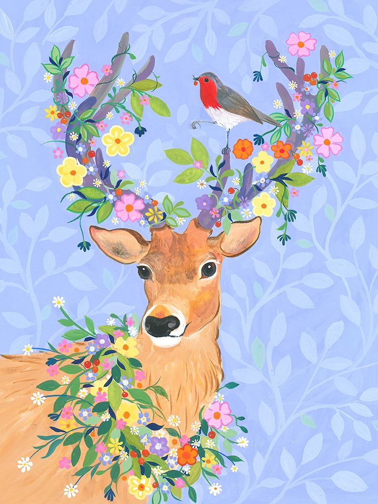 Festive Stag art print by Isabelle Brent for $57.95 CAD