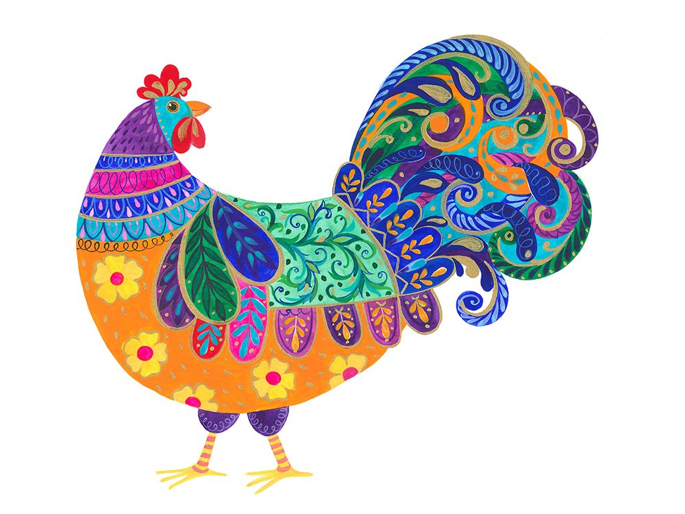 Decorative Cockerel art print by Isabelle Brent for $57.95 CAD