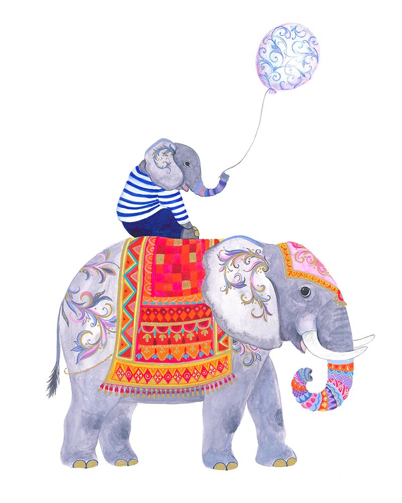 Balloon Day Elelphants Re Worked art print by Isabelle Brent for $57.95 CAD