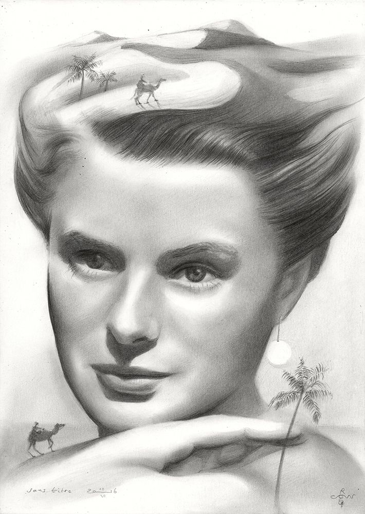 Sans Titre - 10-06-16 (Ingrid Bergman) art print by Corne Akkers for $57.95 CAD