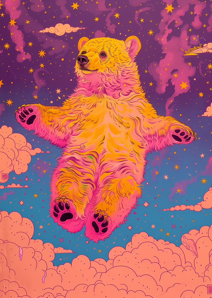 Orange Bear Morris  relaxing 2 art print by Justyna Jaszke for $57.95 CAD