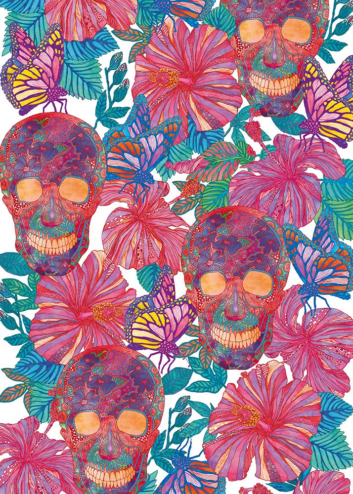 Happy Skull art print by Nicole Bustamante for $57.95 CAD