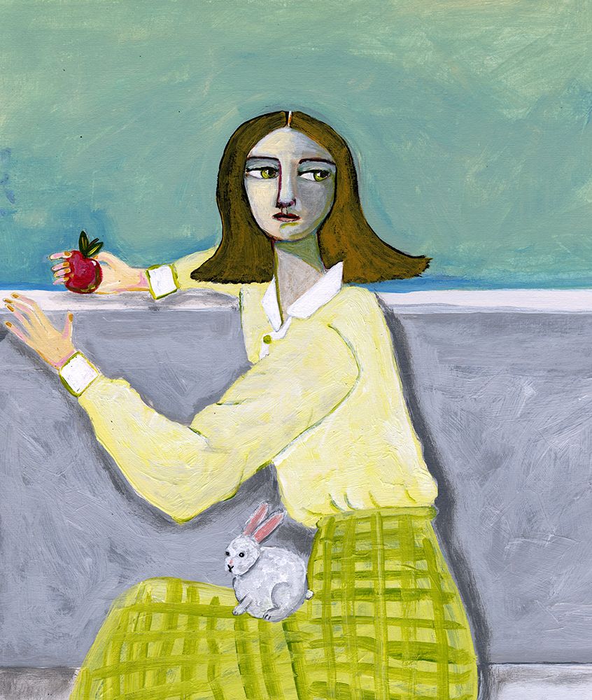 Lady Sitting with Rabbit art print by Sharyn Bursic for $57.95 CAD