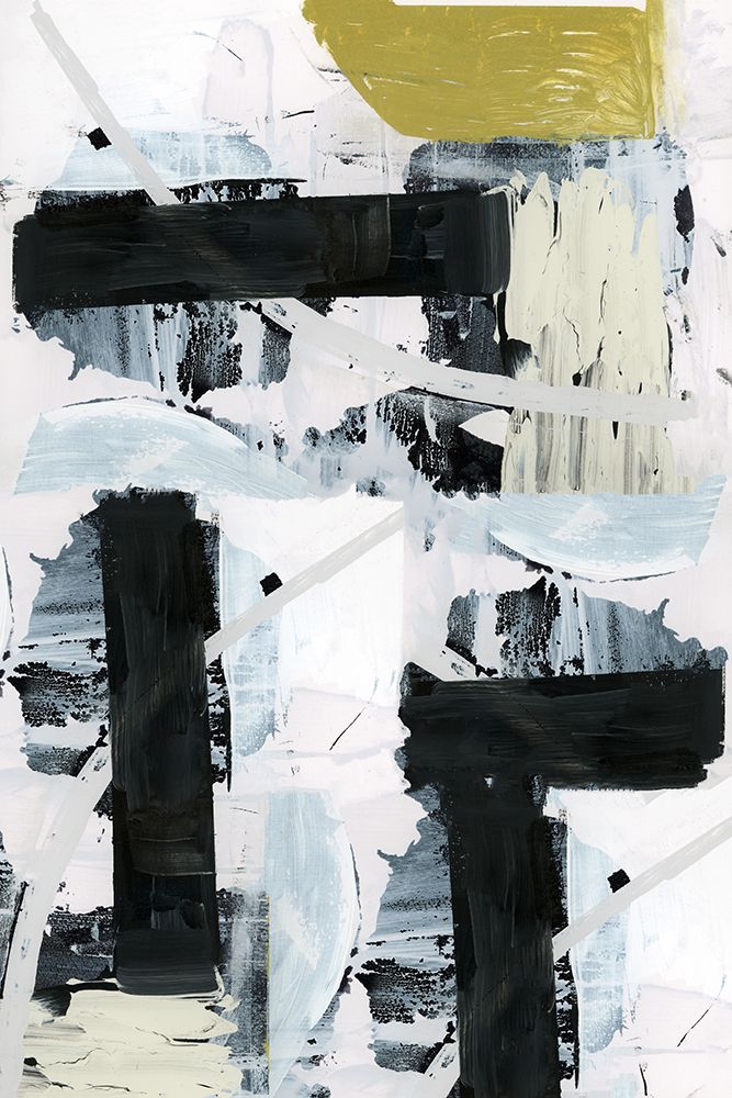 Black and White and Gold Abstract 1 art print by cartissi for $57.95 CAD