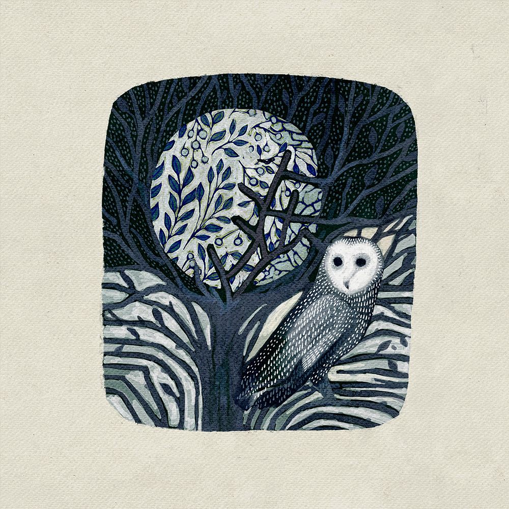 Owl and Moon art print by Katie O'Shea for $57.95 CAD