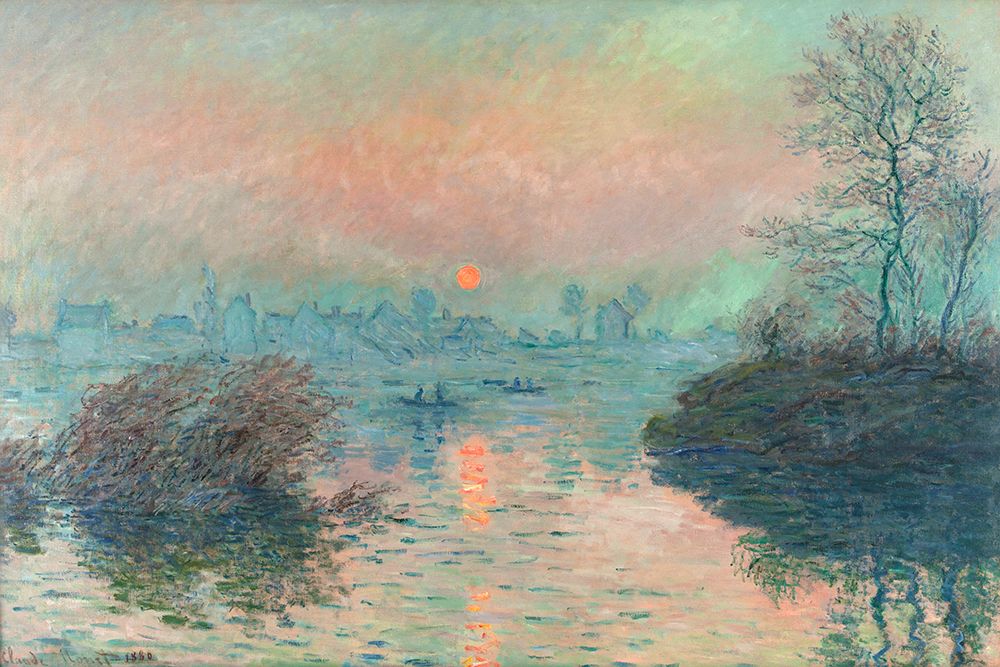Sun Setting On the Seine At Lavacourt (1880) Claude Monet art print by Claude Monet for $57.95 CAD