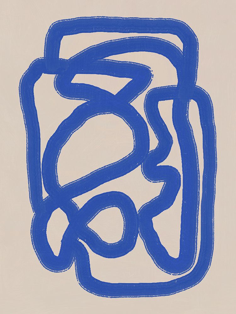 Line art in cobalt blue 04 art print by Little Dean for $57.95 CAD