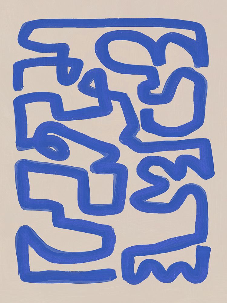 Abstract cobalt line deco 03 art print by Little Dean for $57.95 CAD
