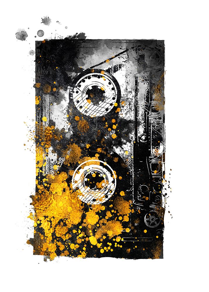 Black and Gold Music Art Music Tape art print by Justyna Jaszke for $57.95 CAD
