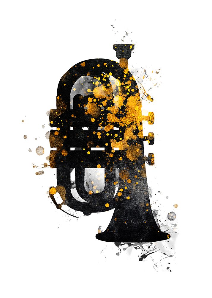 Black and Gold Music Art Tuba art print by Justyna Jaszke for $57.95 CAD